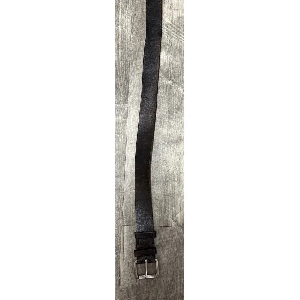Levis Mens Brown Full Grain Leather Belt 42 Silver Buckle 3925 Casual Workwear